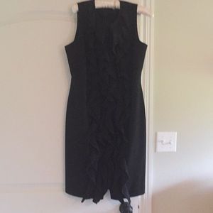 Black Calvin Klein ruffled front dress. Size 10